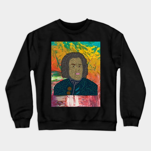 Bach Portrait - Abstract Background Crewneck Sweatshirt by NightserFineArts